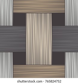 Seamless geometric pattern. Brown floor with wooden texture. Scribble texture. Textile rapport.