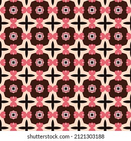 Seamless geometric pattern, Brown and peach cultural background design, abstract vector wallpaper 