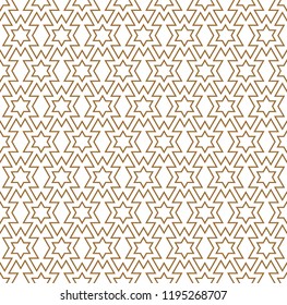 Seamless geometric pattern in brown thin contour lines.