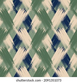 Seamless geometric pattern. Brush texture.