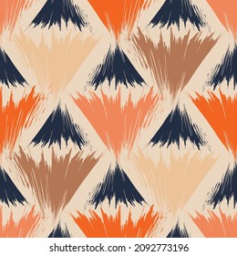 Seamless geometric pattern. Brush texture. 