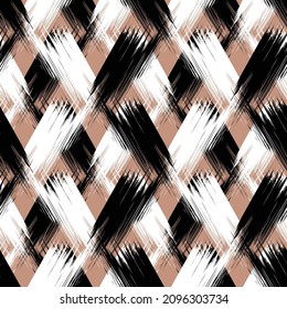 Seamless geometric pattern. Brush texture.