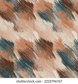 Seamless geometric pattern. Brush texture.