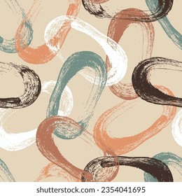 Seamless geometric pattern. Brush texture.