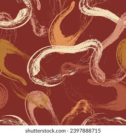 Seamless geometric pattern. Brush texture. Color print.