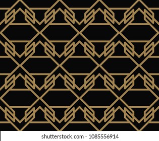 seamless geometric pattern by stripes line . Seamless vector background. Black texture.