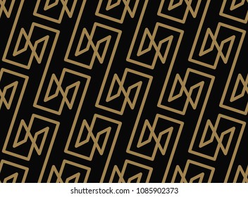 seamless geometric pattern by stripes line . Seamless vector background. Black texture.