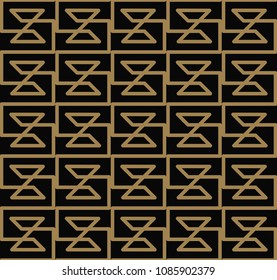 seamless geometric pattern by stripes line . Seamless vector background. Black texture.
