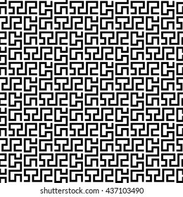 Seamless geometric pattern by stripes. Modern vector background with repeating lines. Seamless geometric background. Black and white pattern