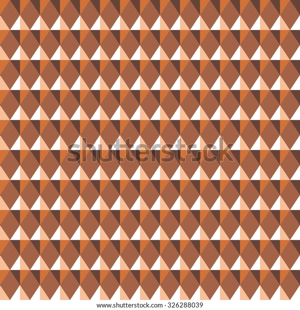 Seamless geometric\
pattern. Carbon texture. Rhombus convex shine light figures on\
orange, brown background. Chocolate, coffee, honey theme. Copper\
colored. Vector 