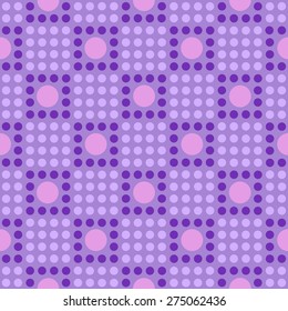 Seamless geometric pattern in the cell of polka dot . Vector illustration.