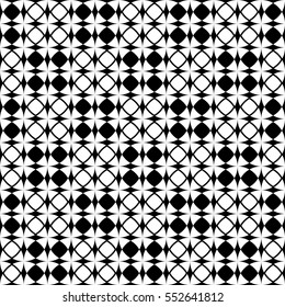 Seamless geometric pattern with checkered print in black and white colors. Vector.