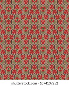 seamless geometric pattern in christmas colours