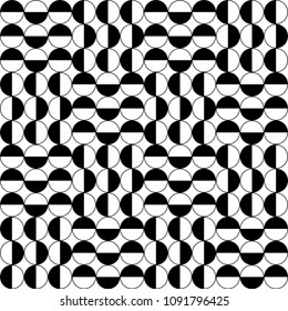 Seamless geometric pattern of circle. Abstract monochrome pattern. Black circle on white background. Vector illustration EPS10