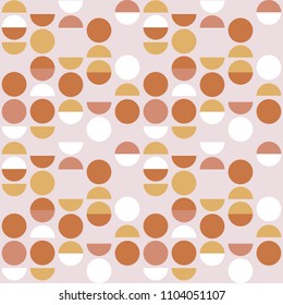 Seamless geometric pattern. Circle and semicircle abstract wallpaper. Vector background.