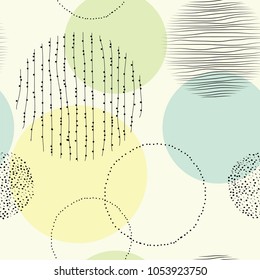 Seamless geometric pattern. Circles. Color print.