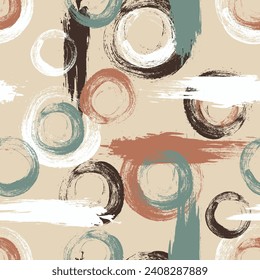 Seamless geometric pattern. Circles. Color print.