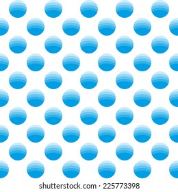Seamless geometric pattern of circles in different shades of blue.