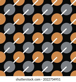 Seamless geometric pattern. Circles and lines. Color print.