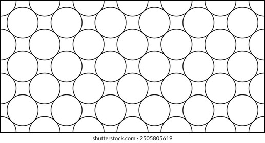 Seamless geometric pattern with circles, lines. Black and white abstract background.