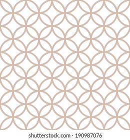 Seamless geometric pattern of circles on a white background. Simple geo pattern. Clothing fabric print. Seamless trellis background