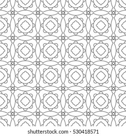 Seamless geometric pattern of circles on a white background.