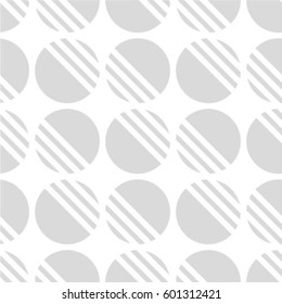 Seamless geometric pattern of circles on a white background.