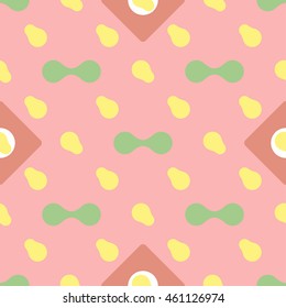 Seamless geometric pattern of circles in pastel shades.  Vector repeating texture. Can be used for packaging,invitations,textile design, template, etc