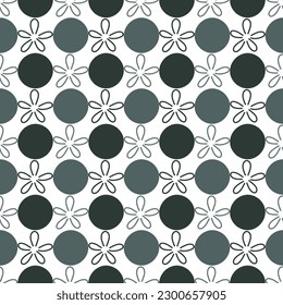 Seamless geometric pattern of circles, pictograms of colors on a white background. Modern background in flat style for printing on fabric, wallpaper, paper, curtains. Wrapping paper