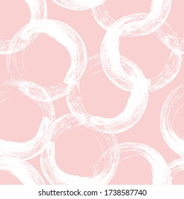 Seamless geometric pattern. Circles. Pink background.