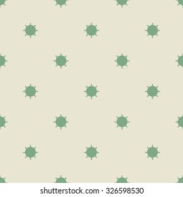 Seamless geometric pattern of circles with rays. Vector illustration.