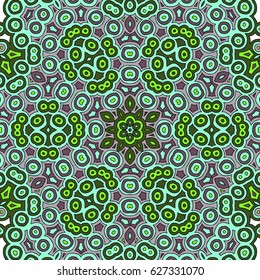Seamless Geometric Pattern with Circles and Rings. Symmetric Motif