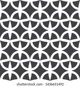 Seamless Geometric Pattern with Circles and Semicircles, Scandinavian Style. Abstract Modern Background