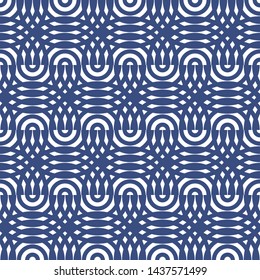 Seamless Geometric Pattern with Circles and Semicircles, Scandinavian Style. Abstract Modern Background