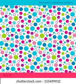 Seamless geometric pattern with circles. Simple background with multicolor shapes