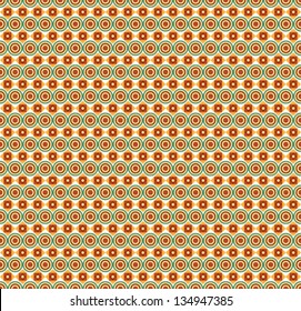 Seamless geometric pattern with circles and squares, vector background illustration