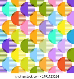 Seamless geometric pattern with circles for texture, textiles, and simple backgrounds. Flat design.