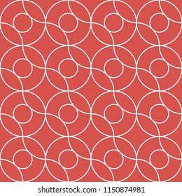 Seamless geometric pattern with circles. Vector art.