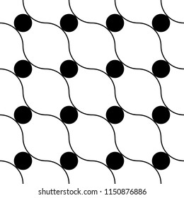 Seamless geometric pattern with circles. Vector art.