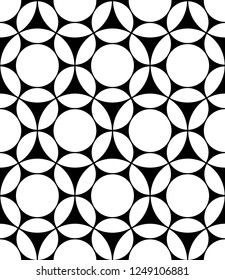Seamless geometric pattern with circles. Vector art.

