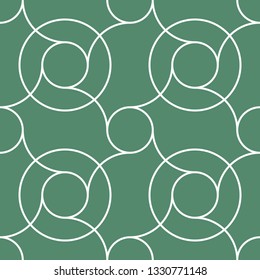 Seamless geometric pattern with circles. Vector art.