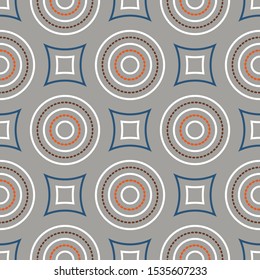 Seamless geometric pattern with circles. Vector art.