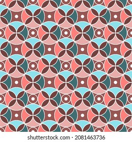 Seamless geometric pattern with circles. Vector art.