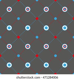 Seamless geometric pattern with circles. Vector art.