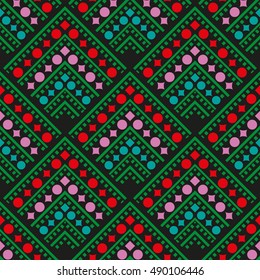 Seamless geometric pattern with circles. Vector art.