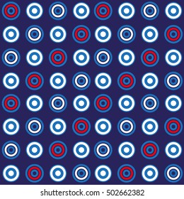 Seamless geometric pattern with circles. Vector art.