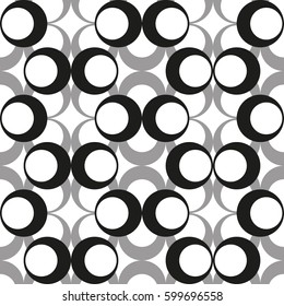 Seamless geometric pattern with circles. Vector art.