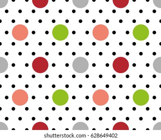 Seamless geometric pattern with circles. Vector art.
