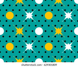 Seamless geometric pattern with circles. Vector art.
