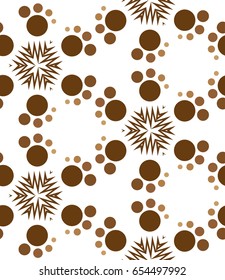 Seamless geometric pattern with circles. Vector art.